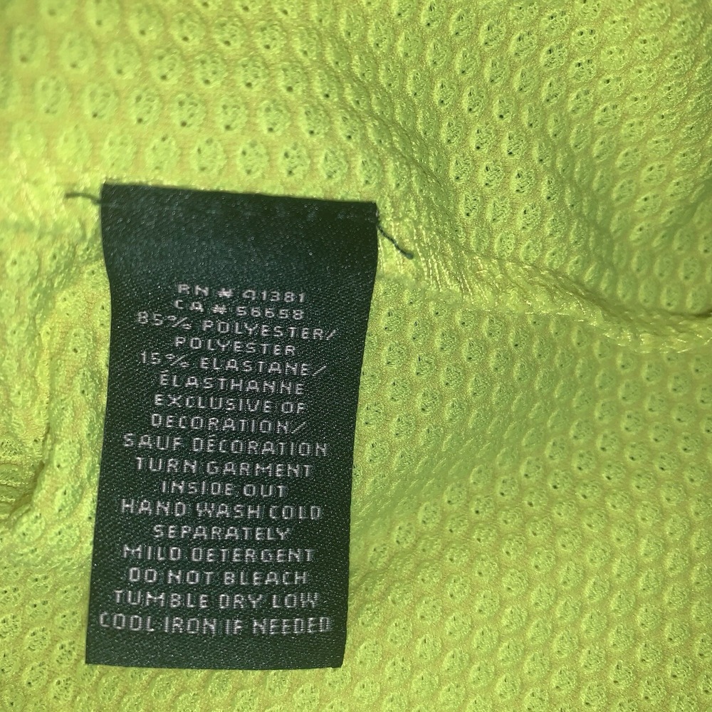 Lauren Ralph Lauren Green Label Large Waffle Knit Top Neon Yellow & Black1/4Zip - Picture 8 of 9